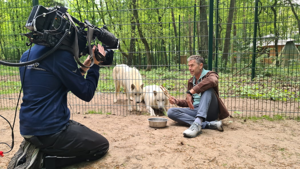 Wolfcenter Wölfe Frank Fass Dirk Steffens RTL Cosmo Luna arktische sibirische Wölfe die große Geo-Show