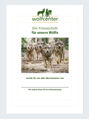 Wolfcenter Dörverden, Onlineshop, Patenschaften, Wolf, Wolfspatenschaft, VIP